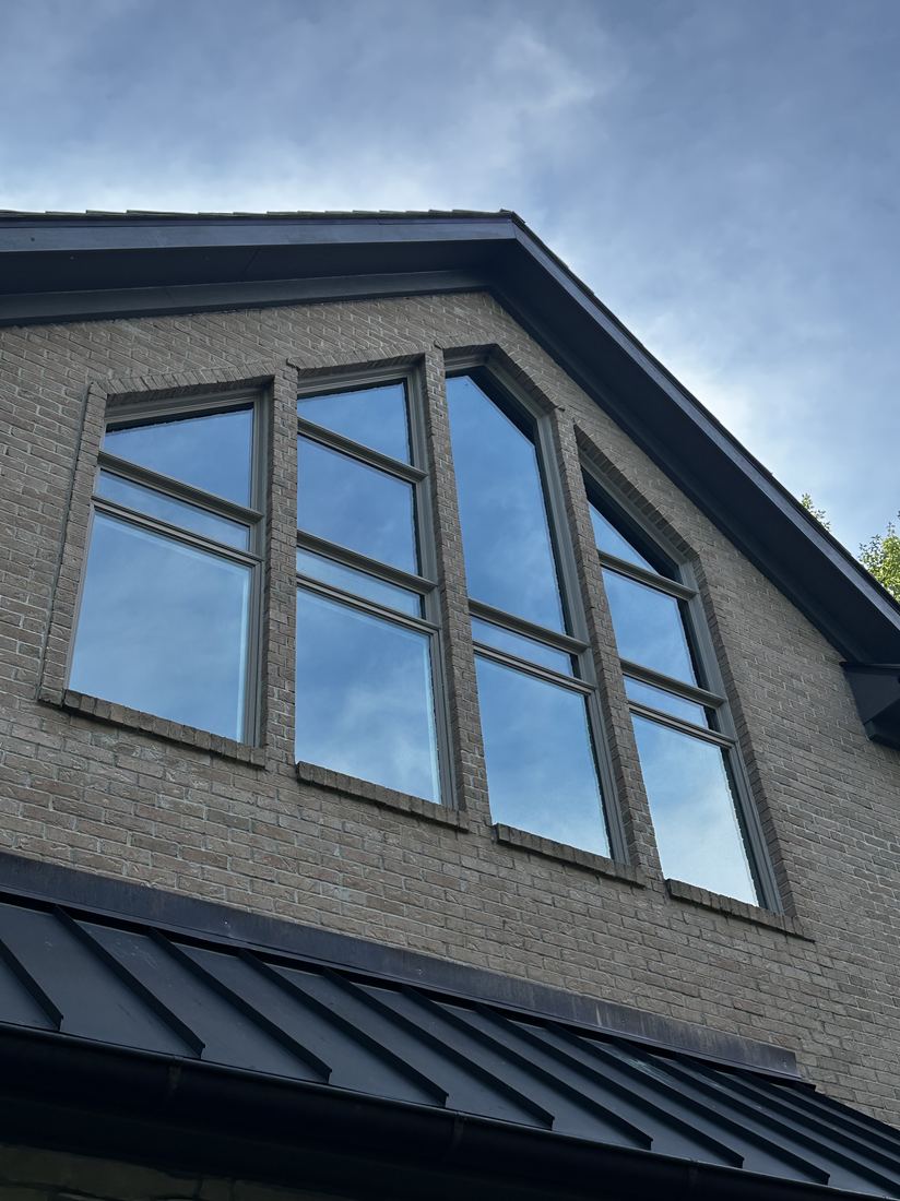 Freshly cleaned gable windows